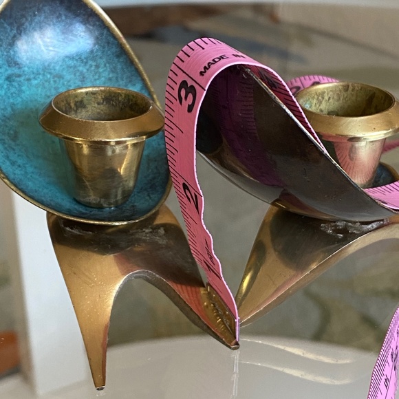 VTG I MCM I Oppenheim Israel I Art Deco Candle Holders - Picture 8 of 16